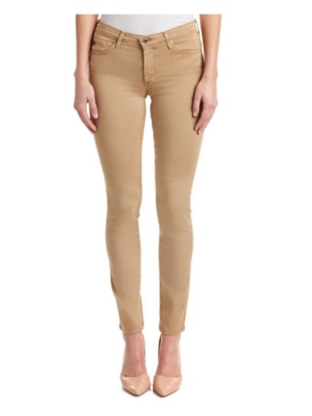 The Prima Mid-Rise Cigarette Pants in Warm Tan